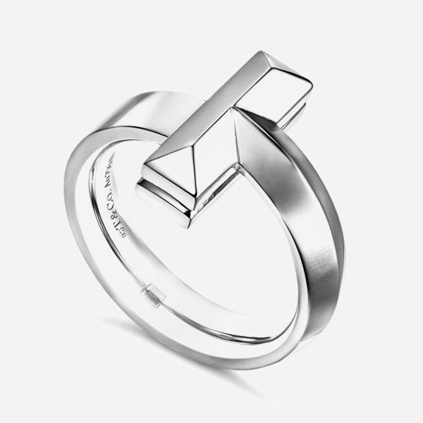 Tiffany T One Ring in White Gold, 4.5mm Width, 69277462