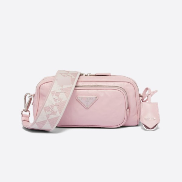 Prada Napa Antique Leather Multi-Pocket Shoulder Bag, Alabaster Pink, 1BH198_UVL_F0E18_V_4OO