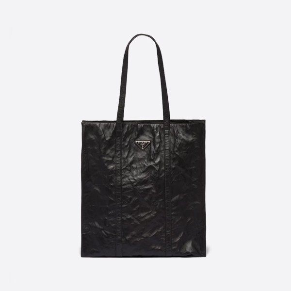 Prada Medium Antique Nappa Leather Tote Bag, Black, 1BG587_UVL_F0002_V_OOM