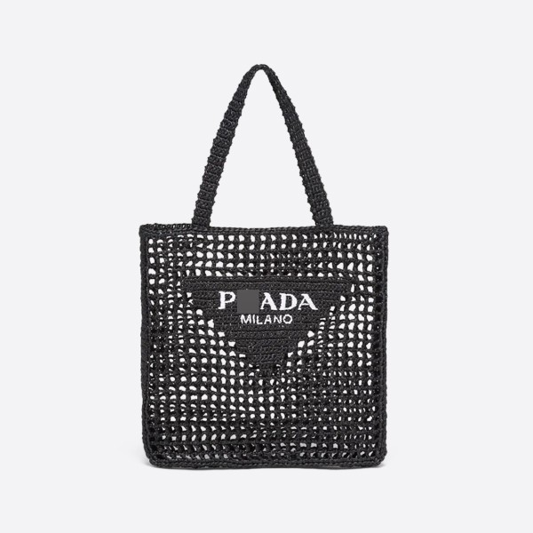 Crochet Tote Bag Color: Black 1BG393_2A2T_F0002_V_OOO