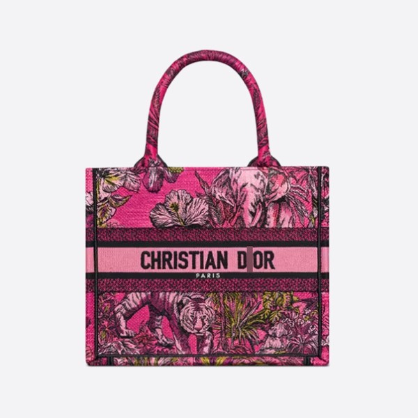 BOOK TOTE Small Bag, Pushia Multicolor, Toile de Jouy Voyage Embroidery, M1265ZEUP_M75E