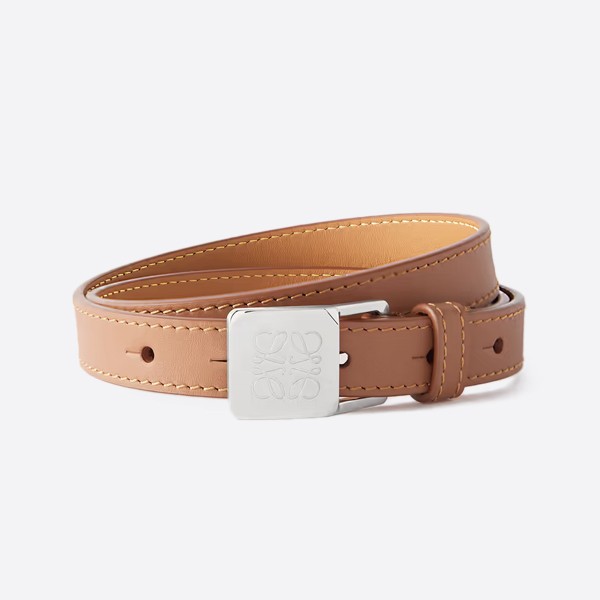 Amazona Leather Belt, Brown Silver (2.0CM) E619Z15X12
