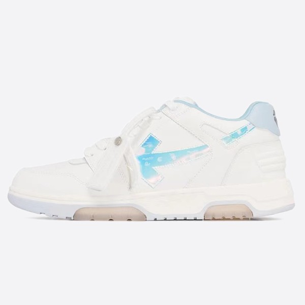 Out of Office OOO Low Tops, White, Iridescent Blue, OMIA189F21LEA0030181
