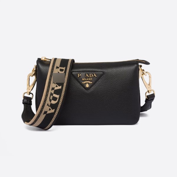 Leather shoulder bag Color: Black 1BH194_2DKV_F03C3_V_3OO
