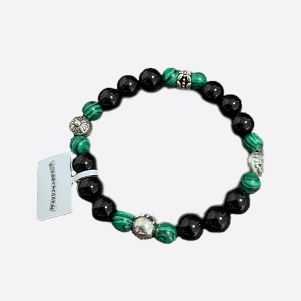 Black Agate and Green Malachite Multi-Element Bracelet