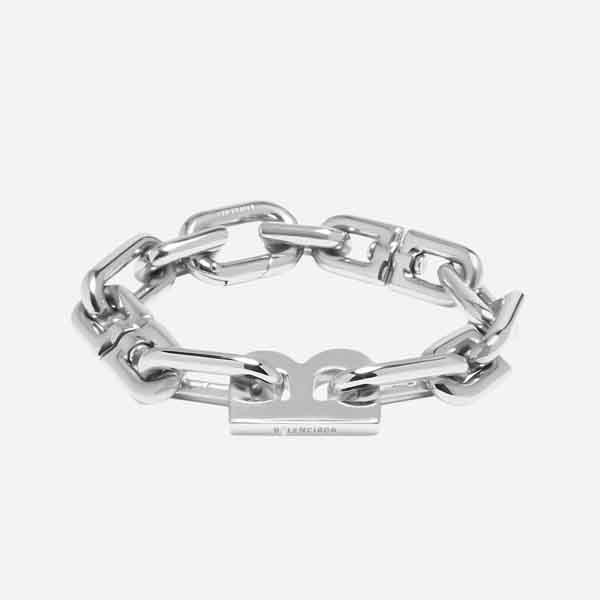B Chain Slim Bracelet, Silver, 599334TZ99S0926
