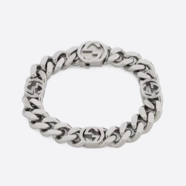 Interlocking G bracelet in palladium metal 675758 I4601 0926