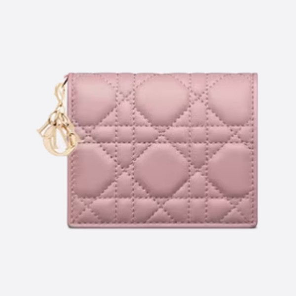 LADY Mini Wallet Antique Pink Kanaju Wool Leather S0178ONMJ_M77P