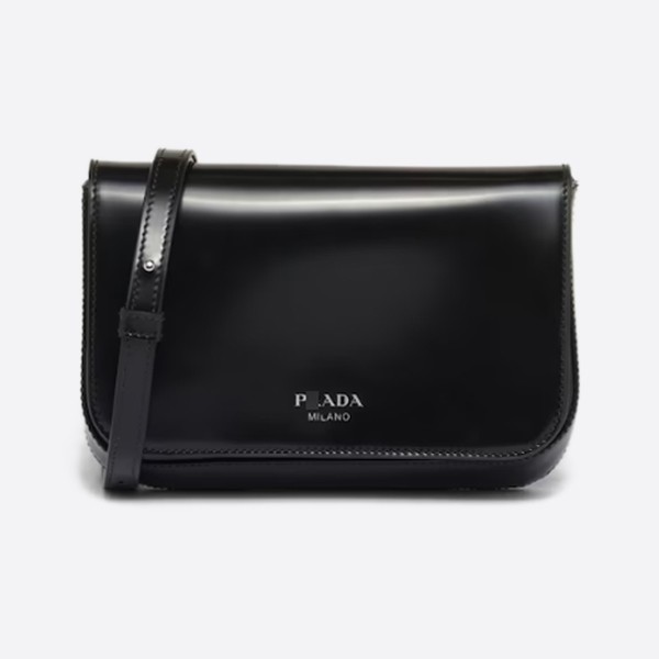 Leather mini bag with shoulder strap, color - black, 2VD061_ZO6_F0002_V_OOO