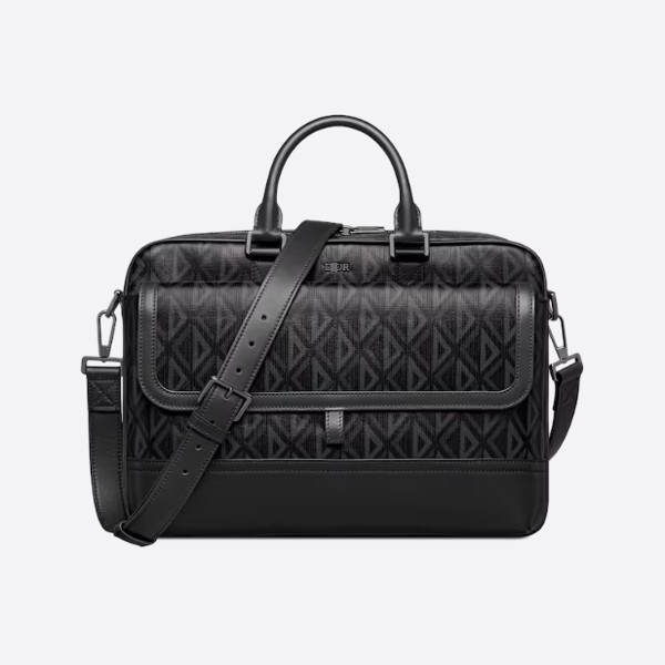 HIT THE ROAD CD Briefcase in Diamond Canvas and Smooth Calfskin (1ESBR164CDP_H43E)