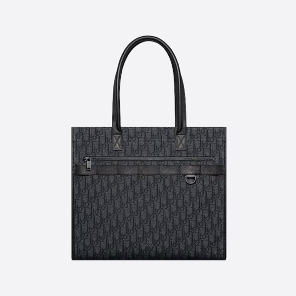 SAFARI Tote Bag in Oblique Jacquard and Grained Calfskin 1ESSH224YKY_H03E