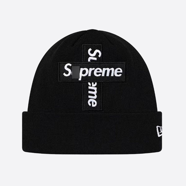 New Era Cross Box Logo Beanie Black