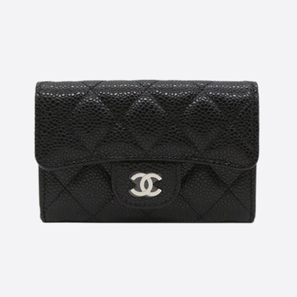 Caviar Card Wallet, Silver Finish, AP0214