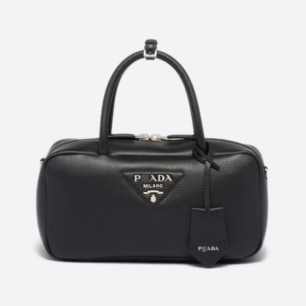 Leather Top Handle Bag Color - Black 1BB102_2DKV_F0002_V_3OO