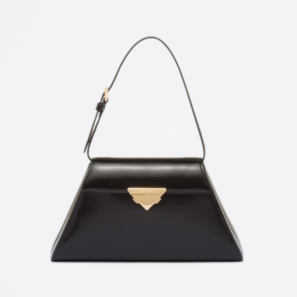 Prada Medium Brushed Leather Handbag, Black, 1BD343_ZO6_F0002_V_OOO