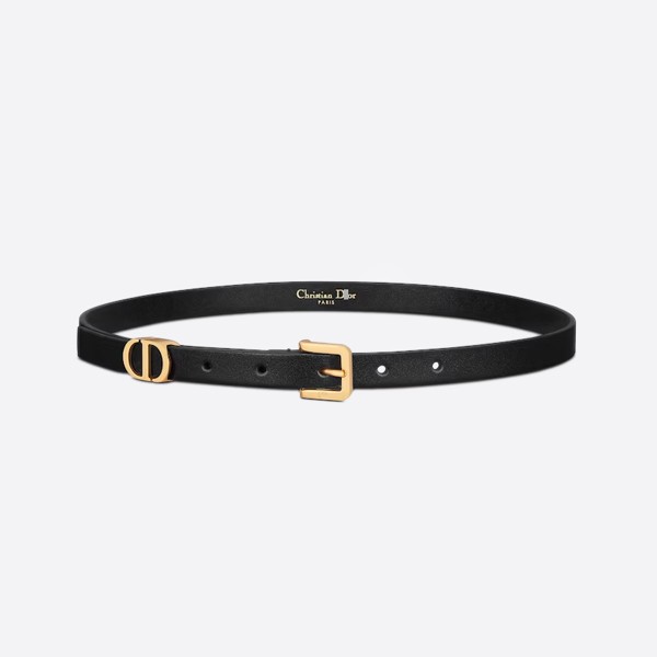 Dior 30 Montaigne Loop Belt in Black Super Soft Calfskin (1.5cm) 0439UWGH_M900