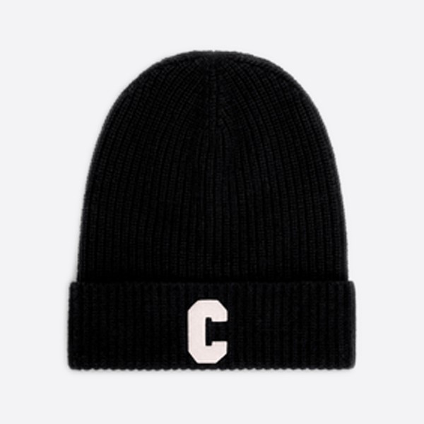 Celine Initial Vinny Inribbed Wool in Black 2AG50378U.38NO