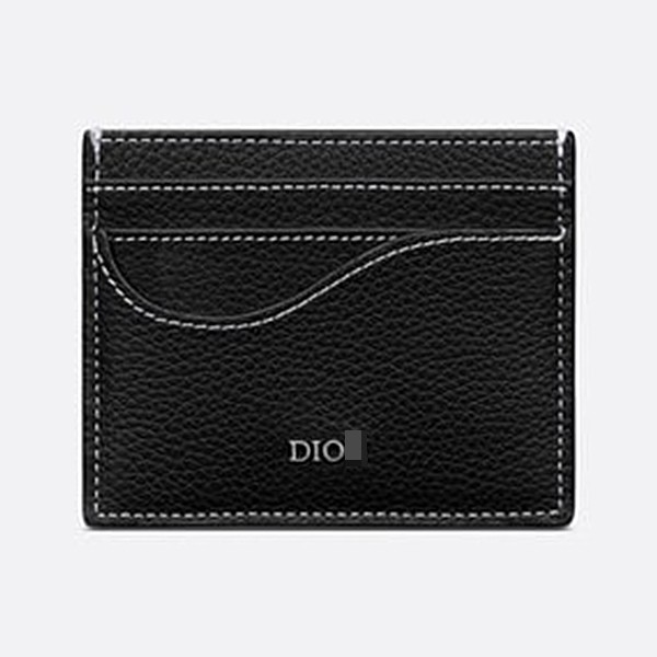 Dior Saddle Card Holder in Black Grained Calfskin 2ADCH164YKK_H00N