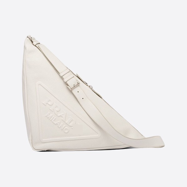 Prada Leather Triangle Bag, White, 2VY007_2BBE_F0K74_V_DLO