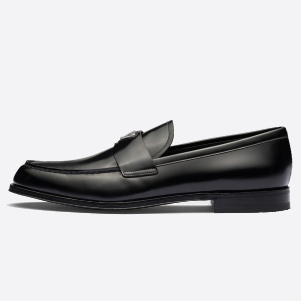 Prada Black Brushed Leather Loafers 1D902M_055_F0002_F_B025