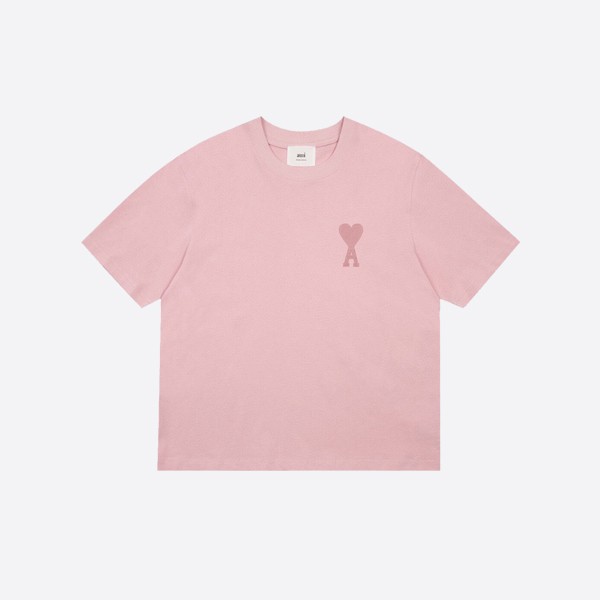 Ami Paris Ami de Coeur Tonal Boxy Fit T-Shirt in Pale Pink