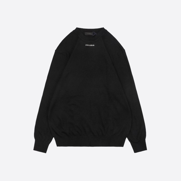 Prada Intarsia Knit Logo Wool Sweater