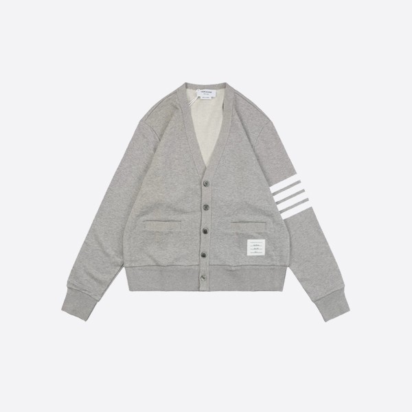 Thom Browne Grey 4-Bar Cardigan