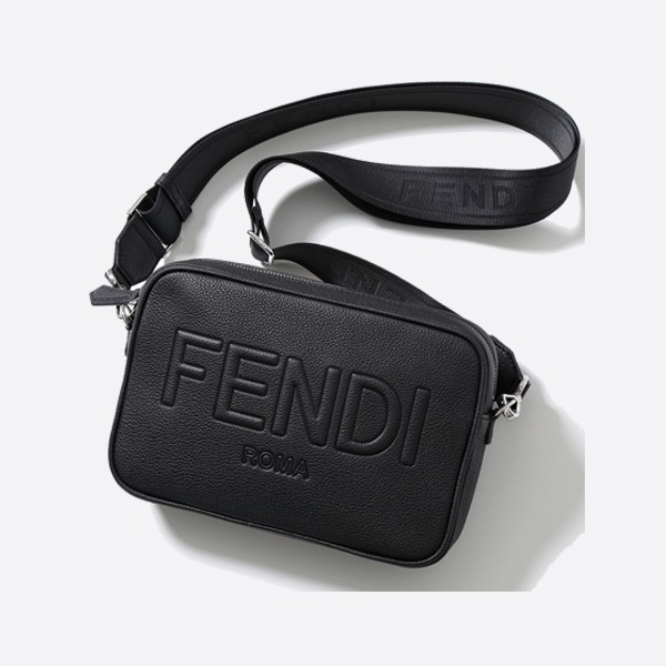 Fendi Roma Camera Case Black Leather Bag 7M0286AMACF0GXN