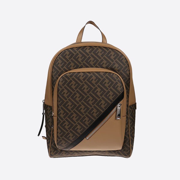 Fendi Ff Coated Canvas & Smooth Leather Backpack 7VZ074A9XSF1IKC