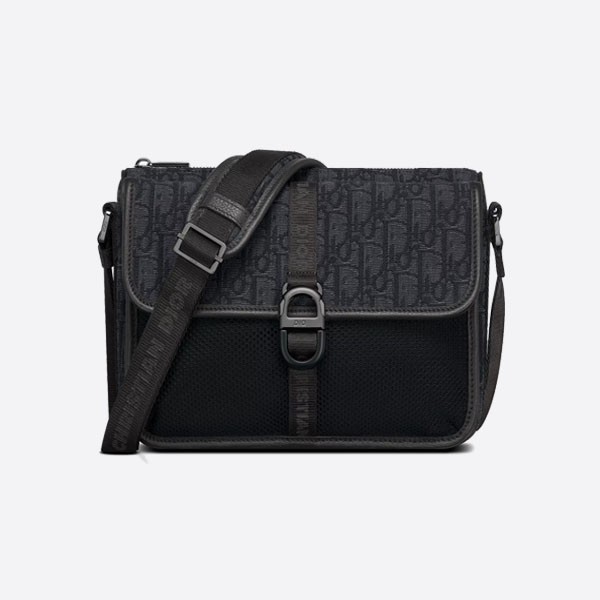 Dior 8 Mini Bag with Strap, Black, Dior Oblique Jacquard, 1EIPO312YKY_H03E