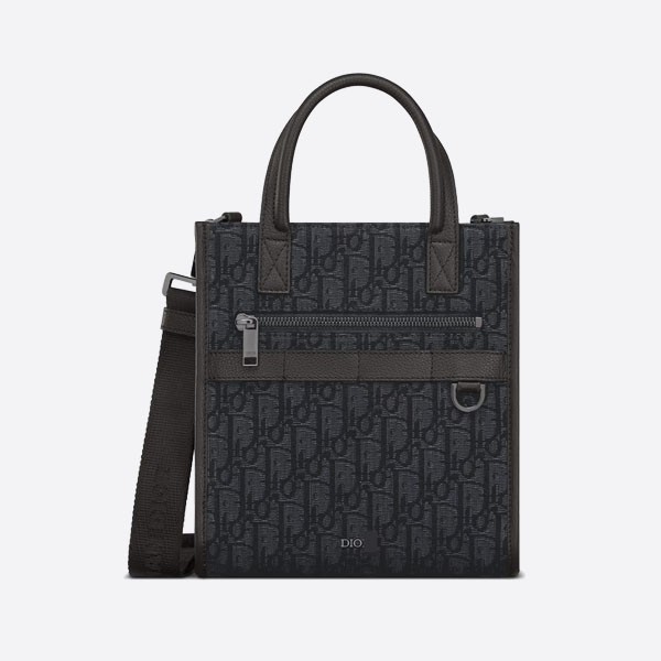 Dior Safari North/South Tote Bag in Black with Oblique Jacquard, 1ESPO311YKY_H03E
