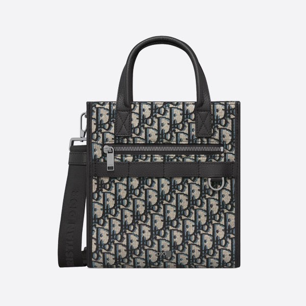 Dior Safari North-South Tote Bag, Beige x Black, Dior Oblique Jacquard, 1ESPO311YKY_H27E