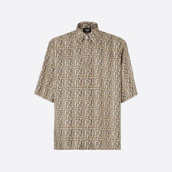 Fendi Beige FF Silk Shirt