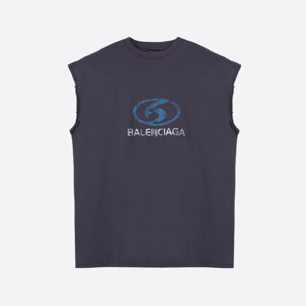 Balenciaga Surfer Sleeveless T-Shirt, Oversized, Black/Blue