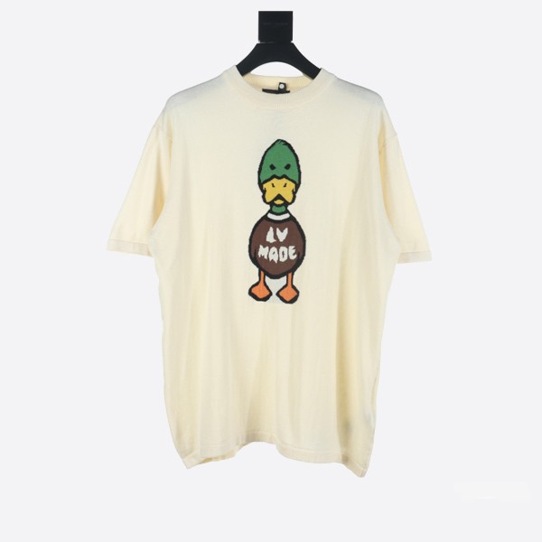 Louis Vuitton x Nigo Intarsia Jacquard Duck Short Sleeve Crew Neck Off-White