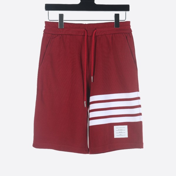 Thom Browne Engineered 4-Bar Jersey Sweat Shorts in Red