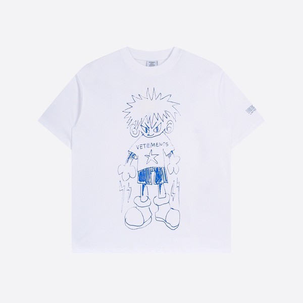 Vetements Graffiti Teen Oversized Logo Print Cotton Jersey T-Shirt in White