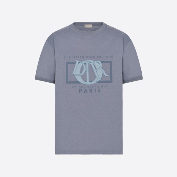 Dior Relaxed Fit T-Shirt in Grey Organic Cotton Jersey