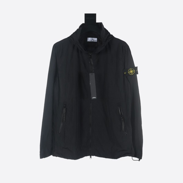 Stone Island 40522 Garment Dyed Crinkle Rep NY Black