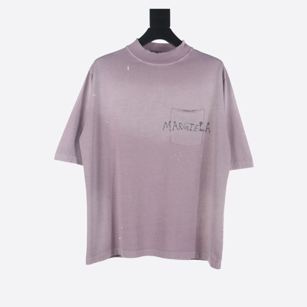Maison Margiela Distressed Cotton T-Shirt in Purple