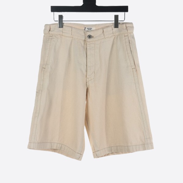Prada Neutral Denim Bermuda Shorts