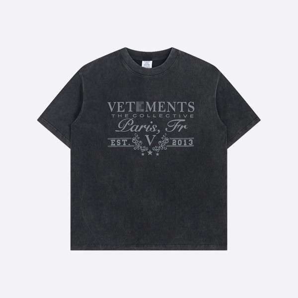 Vetements Black Paris Fr T-Shirt