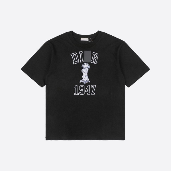 Dior Relaxed Fit Bobby T-Shirt in Black Slub Cotton Jersey