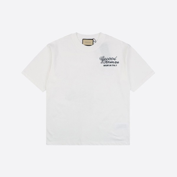 Gucci cotton jersey T-shirt with embroidery, off-white