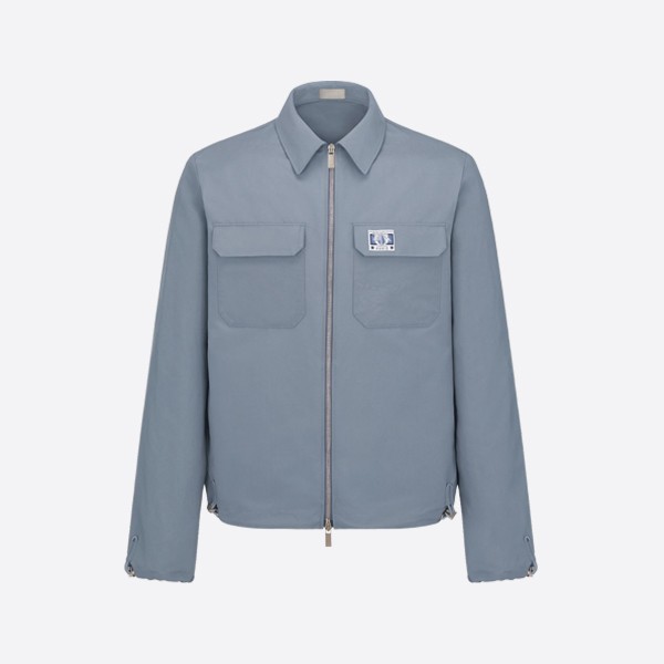 Dior Zip Overshirt in Grey Technical Cotton with Ottoman