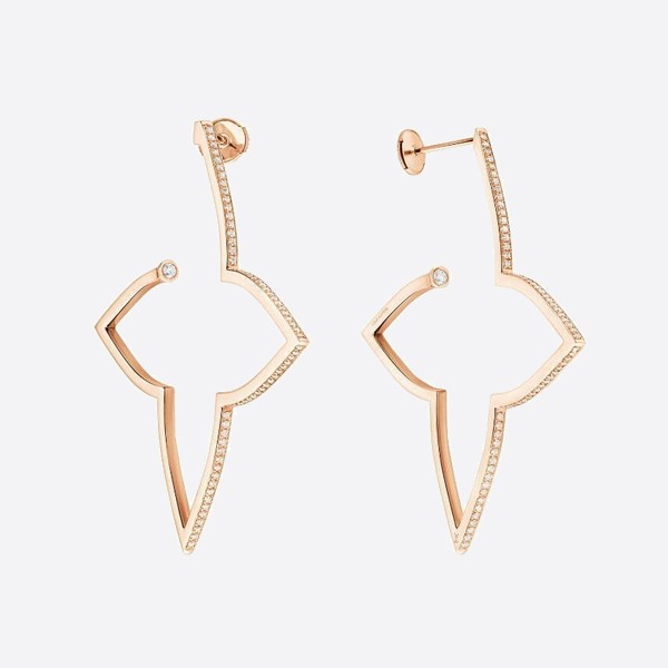 Louis Vuitton Ombre Blossom XL Hoops, Pink Gold and Diamonds Q06969