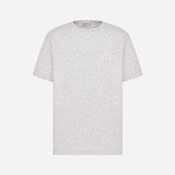 Dior CD Icon Relaxed Fit T-Shirt in Grey Cotton Jersey