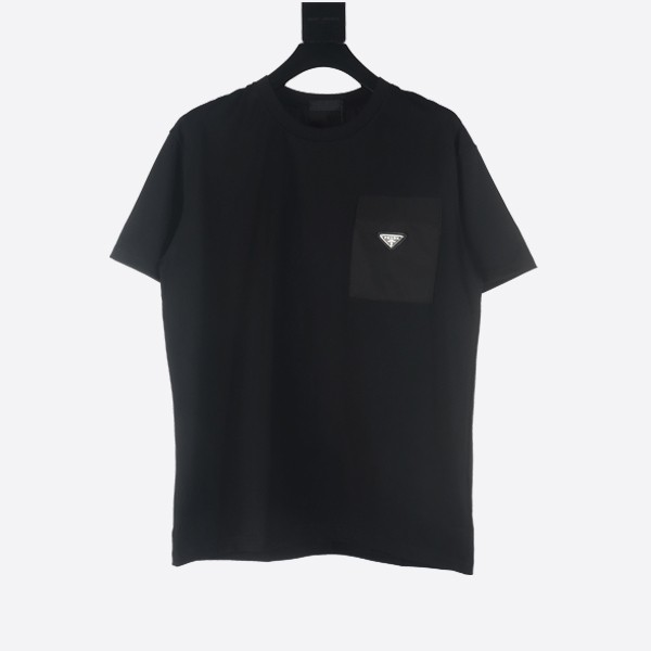 Prada Re-Nylon and Jersey T-Shirt in Black