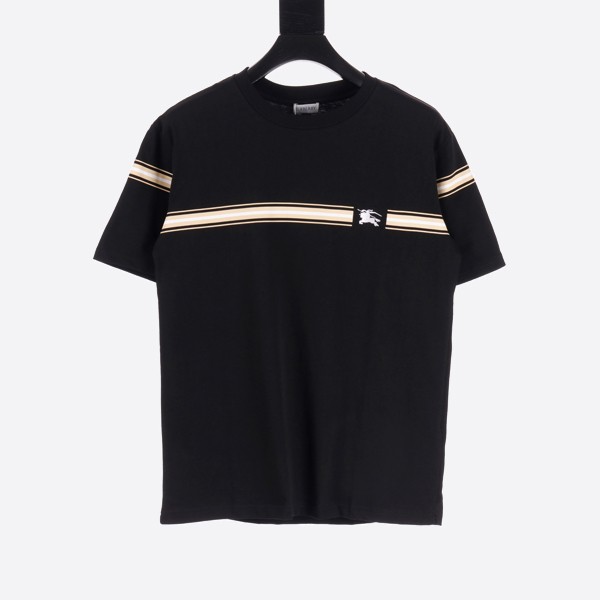 Burberry Striped Cotton T-Shirt in Black