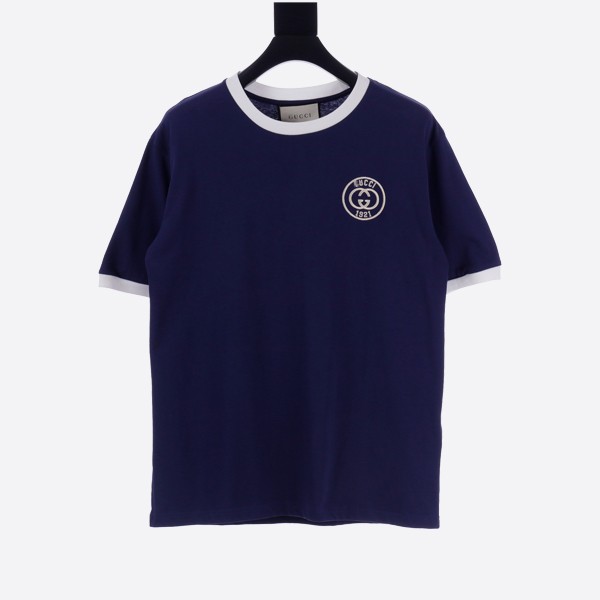 Gucci embroidered cotton jersey T-shirt (blue)